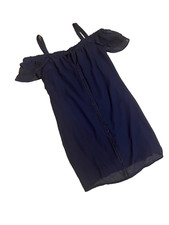 Blue Straight Line Dress Off The Shoulder Size Small