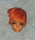 Vtg Mattel Julia Doll Head 1960s TNT Eyelashes Red Hair Diahann Carroll