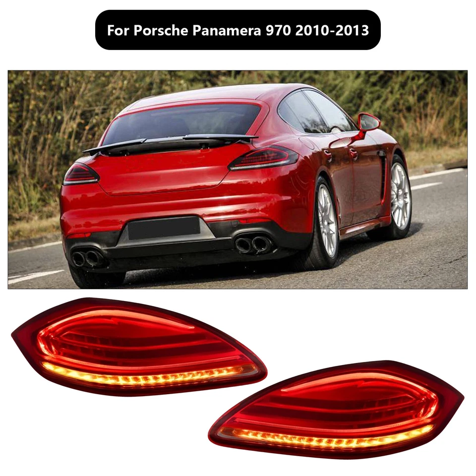 Upgrade For 2010-2013 Porsche Panamera 970 LED Tail Lights Rear Brake Lamps Pair Foto 2 de 4
