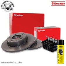 BREMBO Bremsensatz Bremsscheiben Bremsbelag + Bremsenreiniger hinten für AUDI