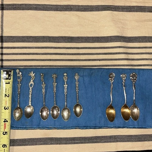 Lot of 3 Reed and Barton and Lot of 6 Italian Sterling Silver Desert Spoons