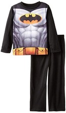 Big Boys' Batman Costume Caped Pajama Set, Black, Medium Size 8
