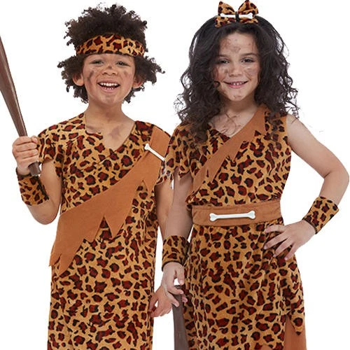 MY ILLUSIONS Caveman Kids Fancy Dress Stone Age Cave Boy Girl World Book Day Childs Costumes