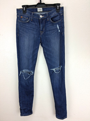 Hudson Distressed Flex Blue Jeans Low Rise Skinny Women's (Tag 27) 29x28. #P020