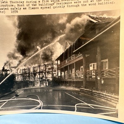July 7 1978 Estes Park Chalet Hotel Fire CO Press Photo vtg