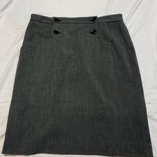 Max Studio Womens Gray Skirt Button Front Pockets Size 10