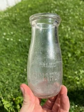 Vintage Half Pint Milk Bottle Monarch Ice Cream Dairy Wadena Minnesota MN