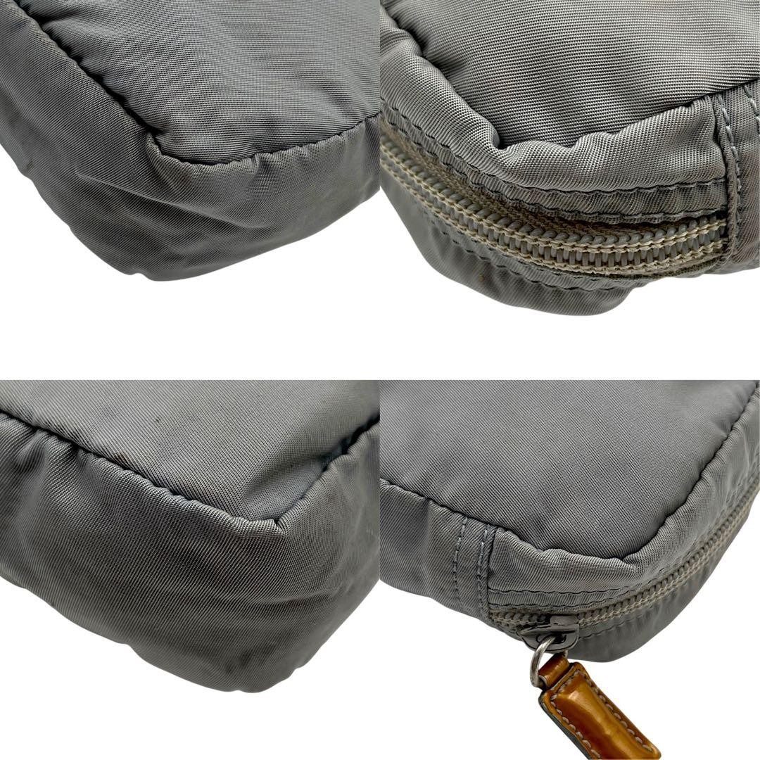 PRADA Prada Pouch Gray Nylon Triangular Plate Gray - image 9