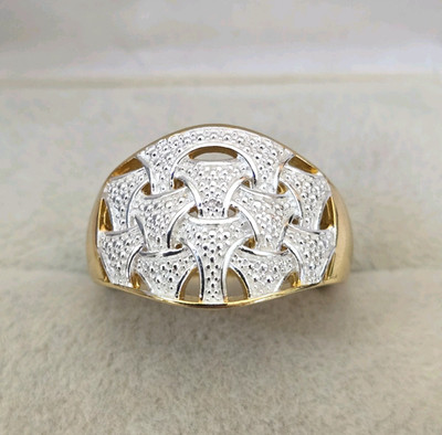 Karis Diamond Accent Ring in 18K Yellow Gold and Platinum Bond, Size 9
