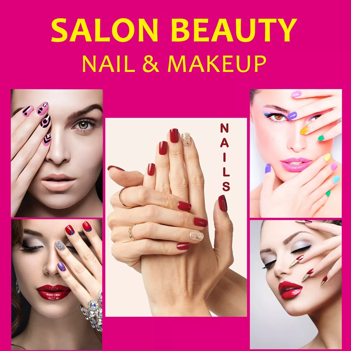 Nail salon template of a poster flyer Royalty Free Vector