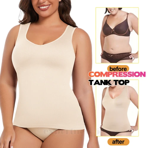 Women's Slimming Body Shaper Compression Vest Tank Top Tummy Control Cami Corset