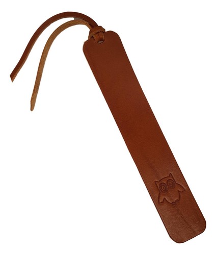 Leather Bookmark OWL Design Smooth Tan Vegetable Tanned Leather Handmade UK - Picture 5 of 5