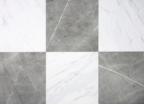 X Chris Loves Julia 12-In by 12-In Bonneville Grey & White Marble Peel & Stick F - Picture 9 of 12