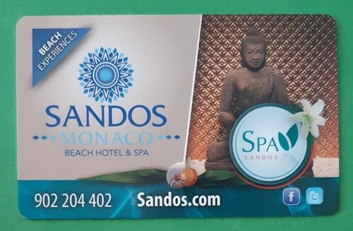 SPANIEN Sandos Monaco Strandhotel & Spa Alicante Zimmer Schlüsselkarte - Bild 1 von 2
