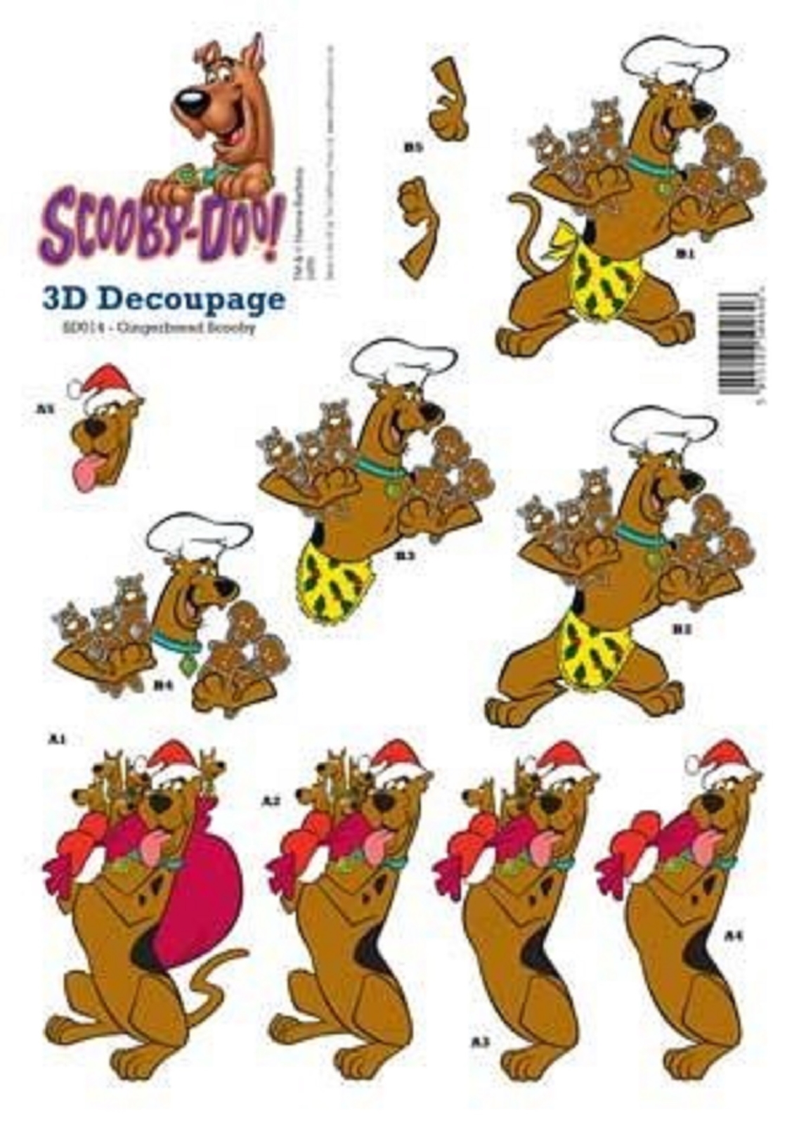 Scooby-Doo Gingerbread Christmas Decoupage Sheet