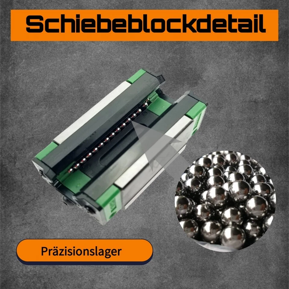 HGR15 HGR20 HGR25 Linearführung Führungsschiene Rail+ HGH15/20/25CA Gleitblocks - Bild 3 von 4