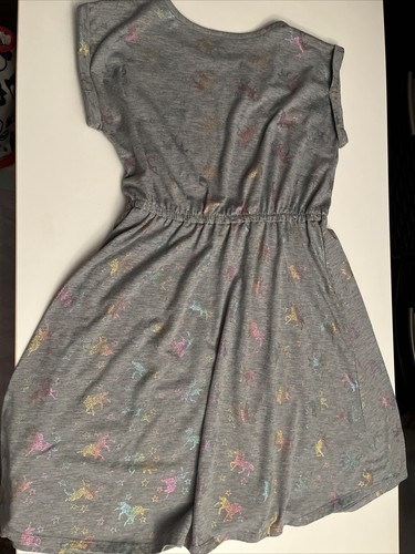 Childrens Grey Rainbow Unicorn Dress Xxl (16) - Picture 4 of 4