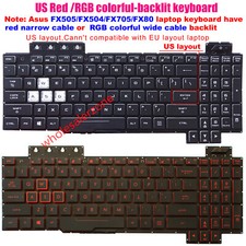 US Red/RGB Backlit Keyboard For Asus FX705 FX504 FX504G FX505 FX505D FX80 FX86