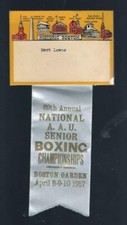 1957 Bert Lowes BC HOF National AAU Sr Boxing Championship Pass Boston Gardens 