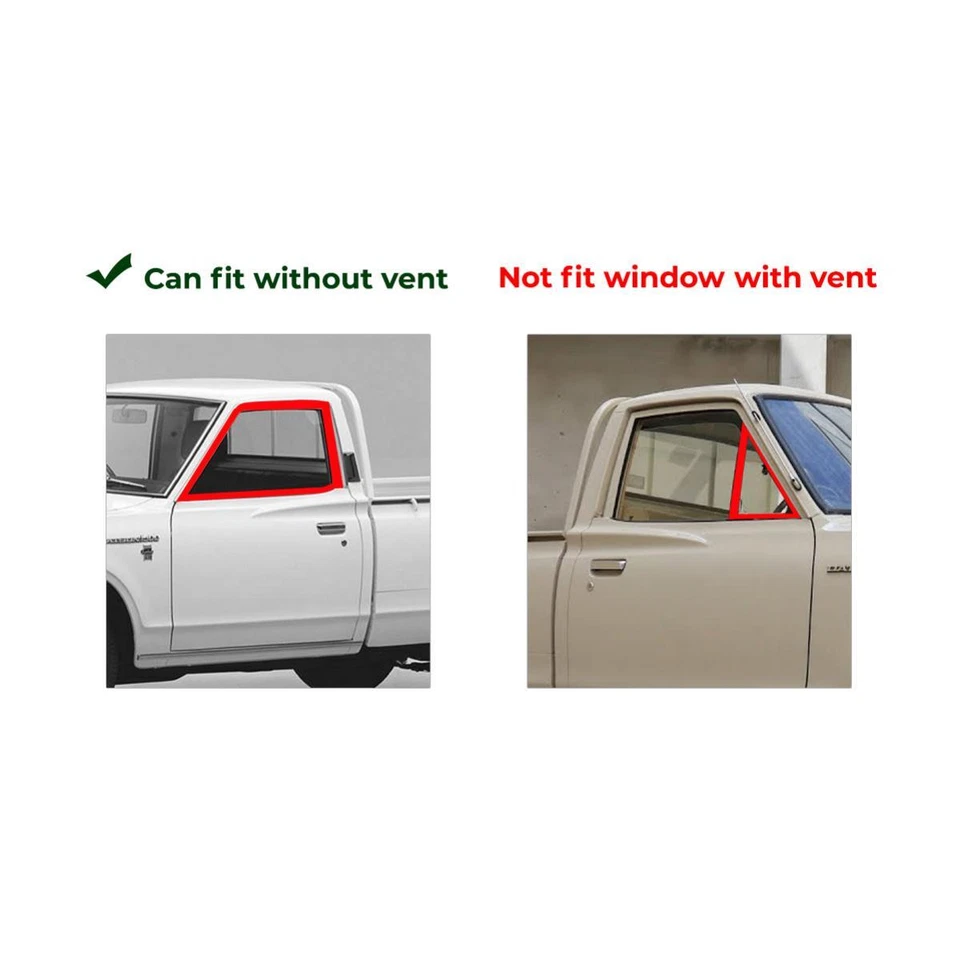 For Datsun 620 Pickup 1972-79 Front Weatherstrip Door Belt NO Vent Set 4 EBGO Foto 3 de 4