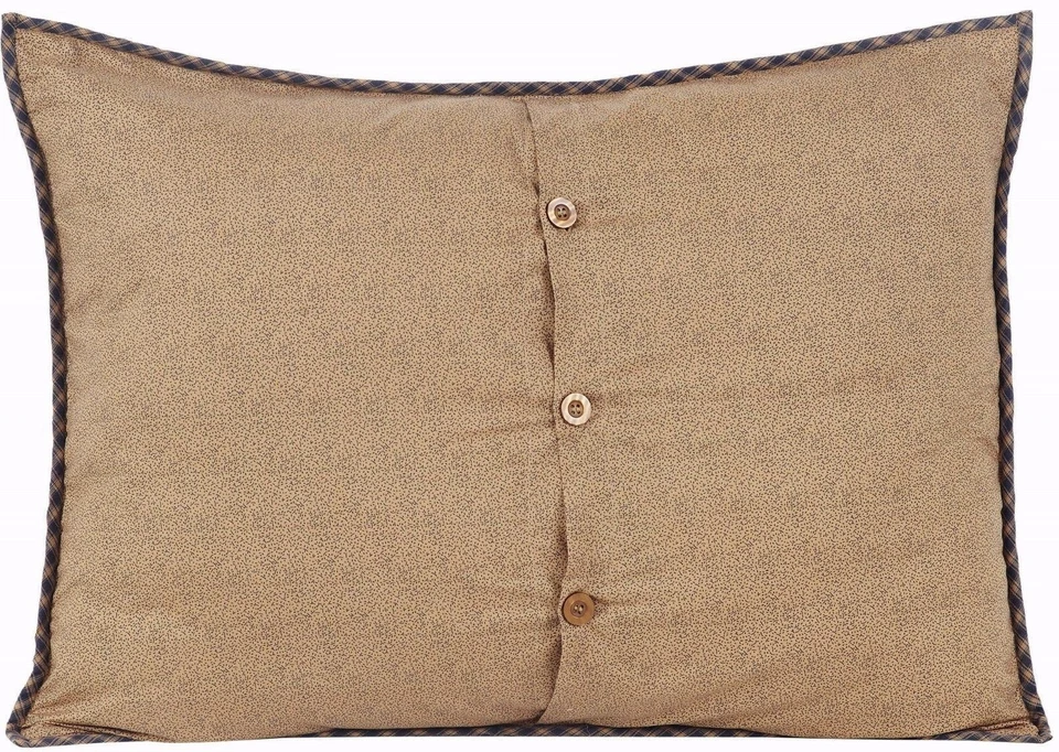 Almohada acolchada a mano simulada estándar bloque de cabina de troncos retazos azul marino rojo Millsboro Foto 2 de 4