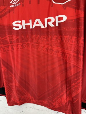 MANCHESTER UNITED 1994 1995 RETRO VINTAGE FOOTBALL SHIRT JERSEY L
