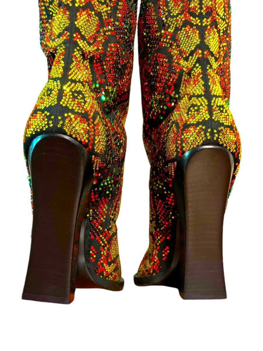 Tom Ford boots with colored crystals, new never used Size Tom Ford boots with colored crystals, new never used Size