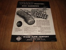 Vintage Wiard Tractor Disc Harrows Brochure