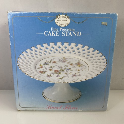 Vtg St Michael M & S Porcelain 'Sweet Fleur' Pedestal Cake Stand Boxed Japan - Picture 2 of 22