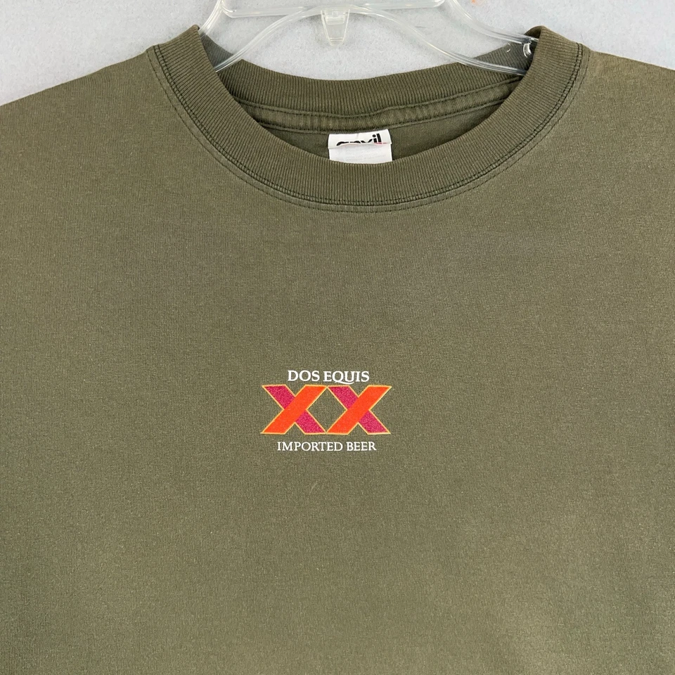 Camisa Dos Equis Para Hombres Extra Grande Verde Oliva Cerveza Gráfico Novedad Camiseta Humor Foto 2 de 4