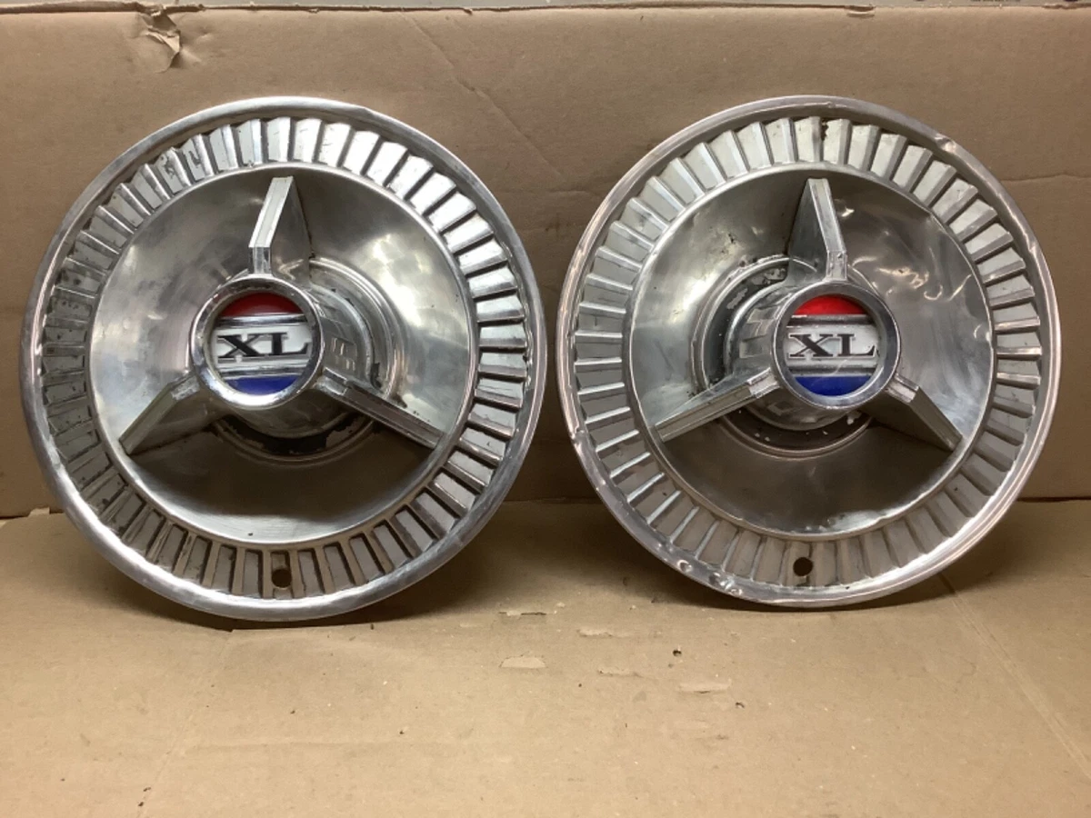 VINTAGE 1964 Ford Galaxie XL 500 SPINNER Hubcaps 14 PAIR OEM RESTORATION