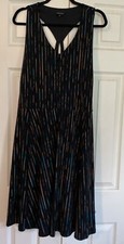 Torrid multi Color Stripe Black Keyhole Cutout Skater Dress Size 3