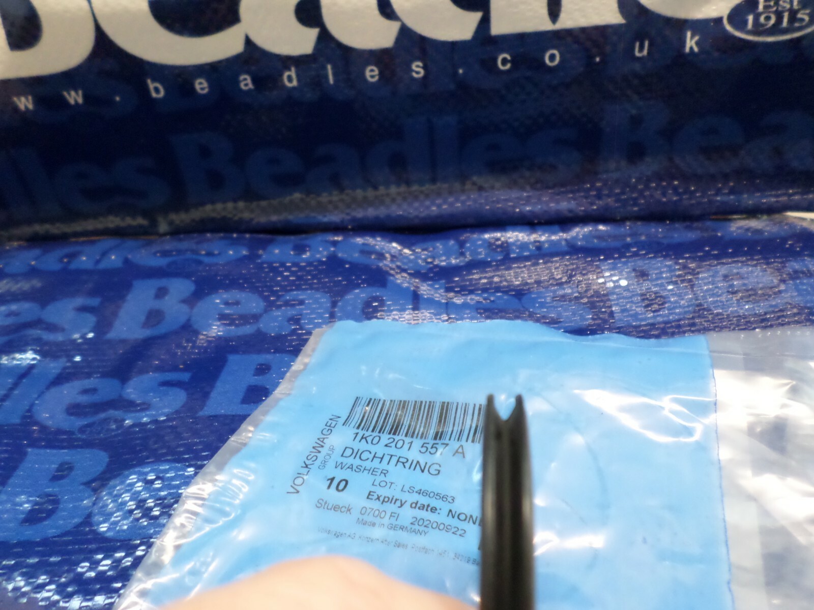 GENUINE VOLKSWAGEN VW/AUDI FUEL CAP SEAL 1K0201557A FROM VW DEALER,POLO