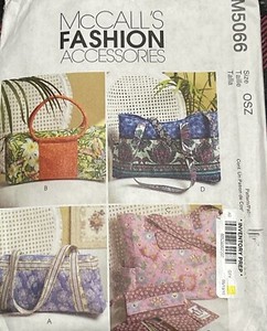 Image of UNCUT MCCALLS# M5066 FASHION ACCESSORIES BAGS SEWING PATTERN 4 DESIGN See Photo