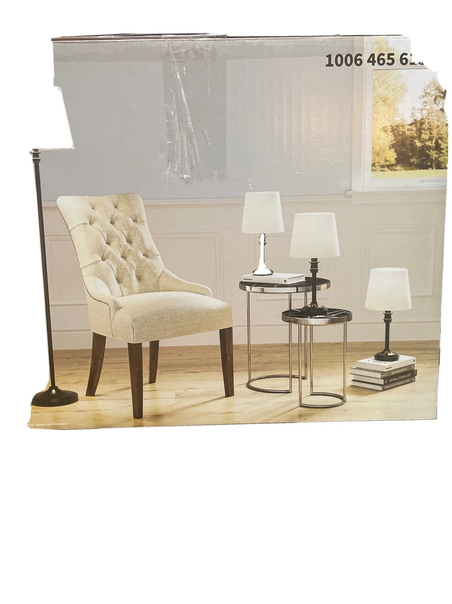 Charlestown 4 pc Lamp Set Satin black finish w White linen Shades