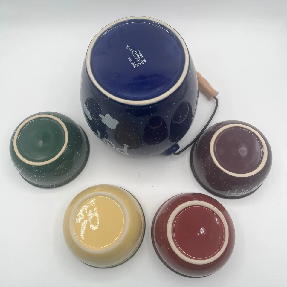 Juego de tazones de palomitas de maíz cubo de cerámica cuatro tazones para servir novedad noche de cine bocadillos Foto 3 de 4