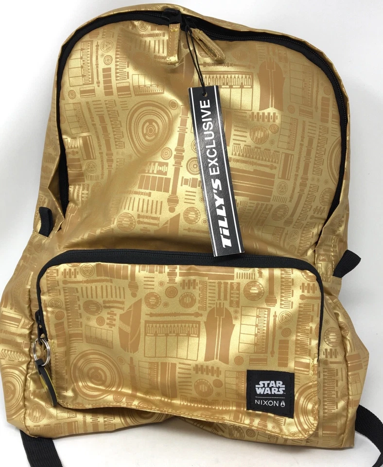 NUEVO CON ETIQUETAS Nixon X Star Wars Tillys Bolso para Libros Dorado Mochila 100% Poliéster C2701SW Foto 3 de 4