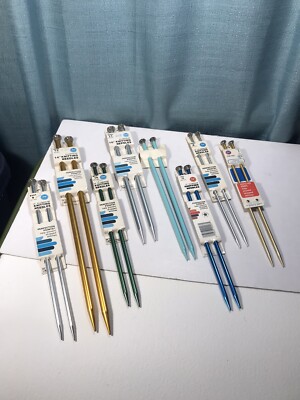 Vintage Boye Knitting Needles Lot 8 Pair NOS New in Packaging Aluminum Colors