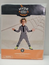 Beetlejuice Style Striped Jumpsuit Costume CHILD Kids Small 6-7 - NEW