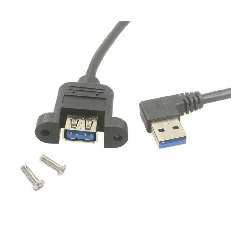 USB 3.0 Extension Cable Lead USB A 90° Right Angle Male to A Female With Base - Image 2 of 4