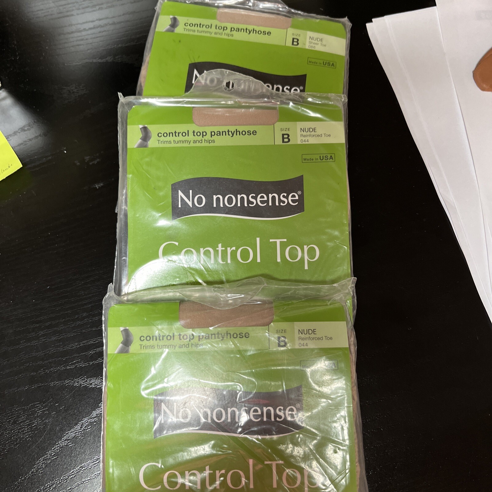 NOS No Nonsense Control Top Pantyhose Size B Reinforced Toe 3 prNUDE 044 Vintage eBay