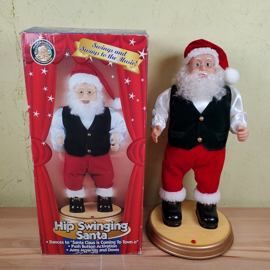 Vtg 1998 Hip Swinging Santa Gemmy Industries Christmas Tested