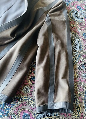 AKRIS Women's Vintage Brown Jacket With Grey Leather Stripes