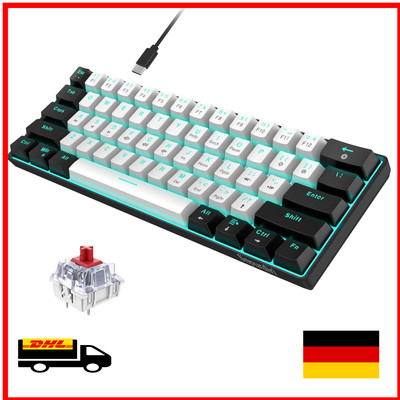 Snpurdiri GamingKeyboard Premium - 60% Wired Mechanical Keyboard mit 61 Anti-...