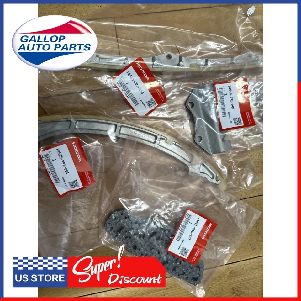 Juego de 7 productos de cadena de distribución Honda genuino OEM Acura TSX K24A2 2,4 L Foto 3 de 4