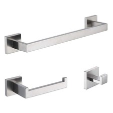 3-Piece Bathroom Hardware Set Brushed Nickel Wall Mounted Bathroom Accessory Set