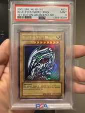 1st Edition Blue-Eyes White Dragon SDK-001 AE PSA 9 2002
