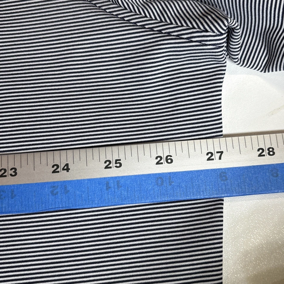 Pullover Peter Millar Qtr Cremallera Hombres 2XL Azul Marino Blanco Rayas Golf Rendimiento NOTA Foto 4 de 4
