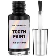 Black Tooth Paint, Temporary Black Out Teeth Liquid, Missing Teeth Makeup for St