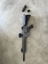 Used Lancer Tactical Gen 2 M4 EVO Quad Rail  AEG Airsoft rifle w/ red dot 